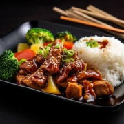 Stir Fried Beef with Black Pepper on Steamed Rice